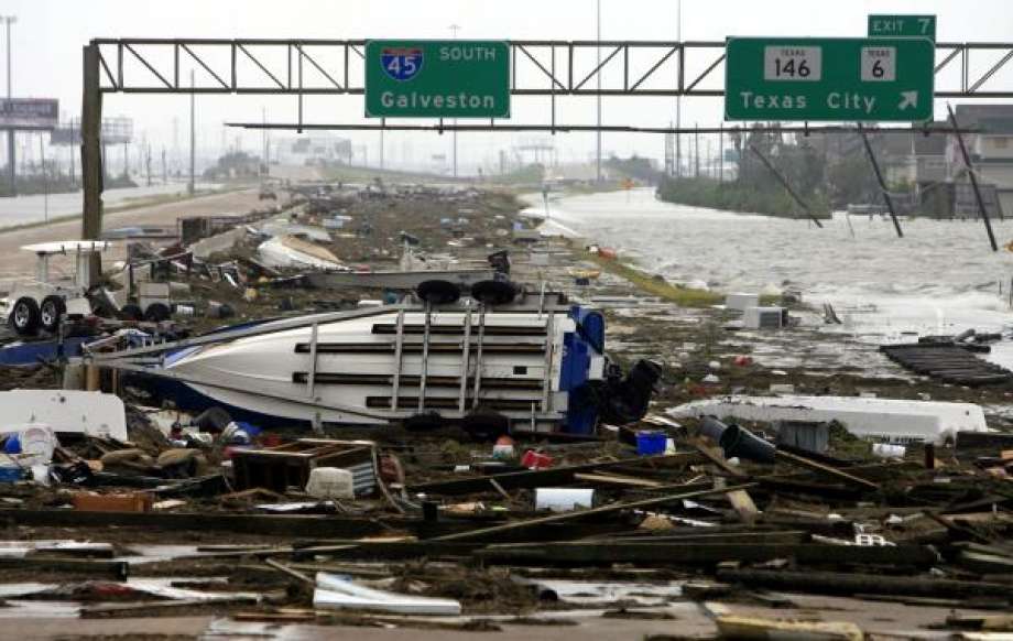 Damage from Hurricane Ike in 2008